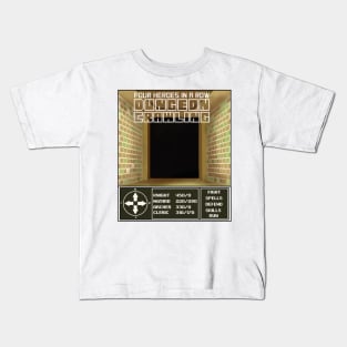 Four heroes in a row dungeon crawling screen and menu options Kids T-Shirt